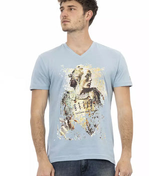 Trussardi Action Camiseta Hombre Algodón Azul Claro