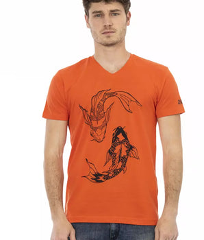 Trussardi Action Red Cotton Men T-Shirt