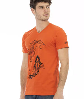 Trussardi Action Red Cotton Men T-Shirt