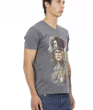 Trussardi Action Gray Cotton Men T-Shirt