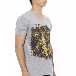 Trussardi Action Gray Cotton Men T-Shirt