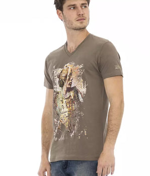 Trussardi Action Brown Cotton Men T-Shirt