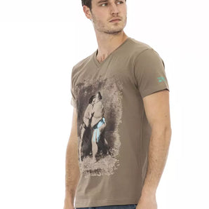 Camiseta de lujo Trussardi Action Vibrant con cuello en V y estampado elegante