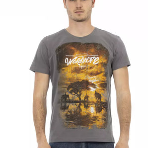 Trussardi Action Gray Cotton Men T-Shirt