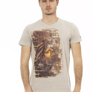 Trussardi Action Beige Cotton Men T-Shirt