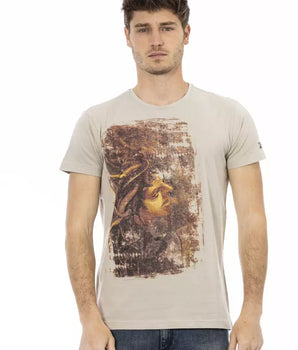 Trussardi Action Beige Cotton Men T-Shirt