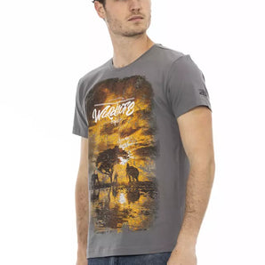 Trussardi Action Gray Cotton Men T-Shirt