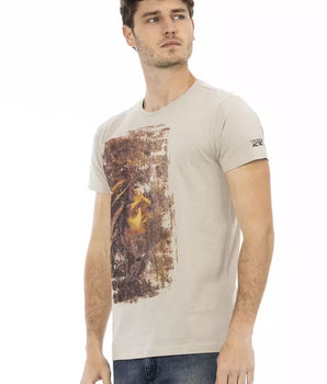 Trussardi Action Beige Cotton Men T-Shirt