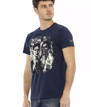 Trussardi Action Blue Cotton Men T-Shirt