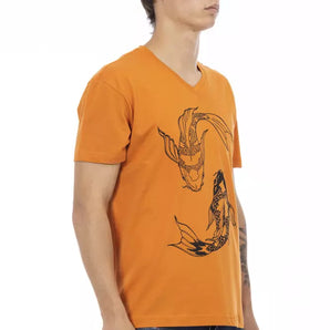 Trussardi Action Orange Cotton Men T-Shirt