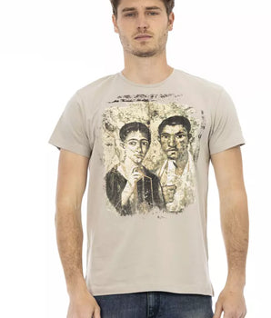 Trussardi Action Beige Cotton Men T-Shirt