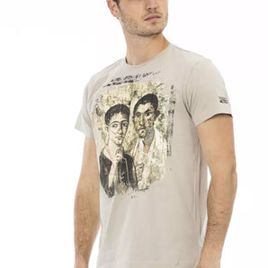 Trussardi Action Beige Cotton Men T-Shirt