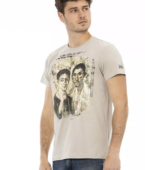 Trussardi Action Beige Cotton Men T-Shirt