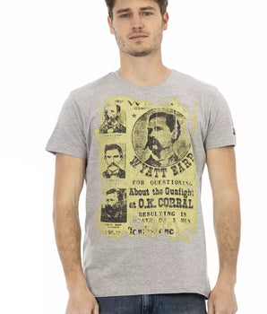 Trussardi Action Gray Cotton Men T-Shirt