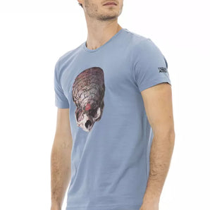 Trussardi Action Light Blue Cotton Men T-Shirt