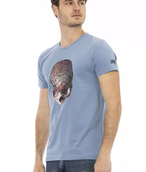 Trussardi Action Light Blue Cotton Men T-Shirt