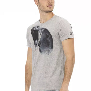 Trussardi Action Gray Cotton Men T-Shirt