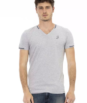Trussardi Action Gray Cotton Men T-Shirt