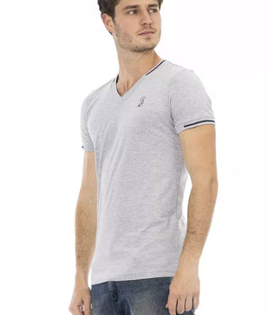 Trussardi Action Gray Cotton Men T-Shirt