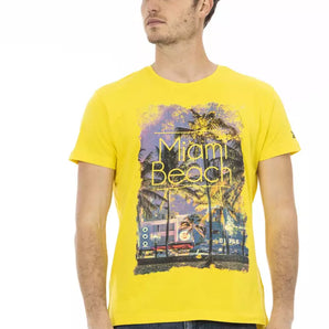 Trussardi Action Yellow Cotton Men T-Shirt