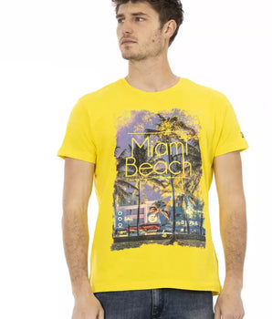 Trussardi Action Yellow Cotton Men's T-Shirt