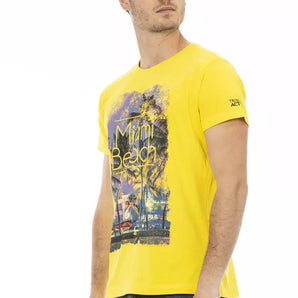 Trussardi Action Yellow Cotton Men T-Shirt