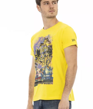 Trussardi Action Yellow Cotton Men's T-Shirt