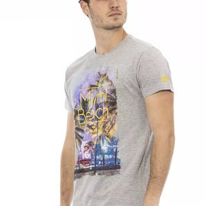 Trussardi Action Gray Cotton Men T-Shirt