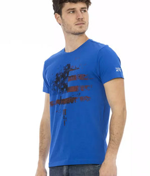 Trussardi Action Blue Cotton Men T-Shirt