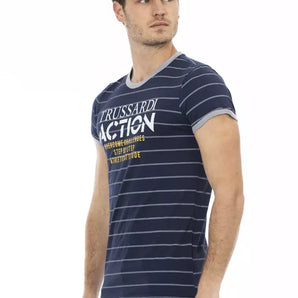 Trussardi Action Blue Cotton Men T-Shirt