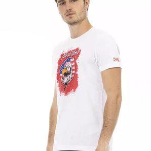 Trussardi Action White Cotton Men T-Shirt