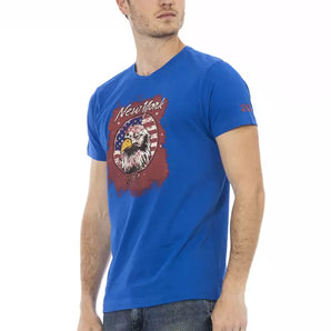 Trussardi Action Blue Cotton Men T-Shirt