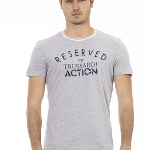 Trussardi Action Gray Cotton Men T-Shirt