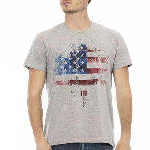 Trussardi Action Gray Cotton Men T-Shirt