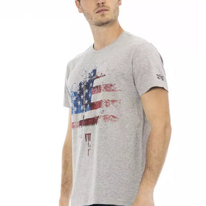 Trussardi Action Gray Cotton Men T-Shirt