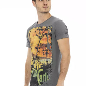 Trussardi Action Gray Cotton Men T-Shirt