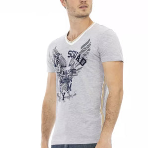 Trussardi Action Gray Cotton Men T-Shirt