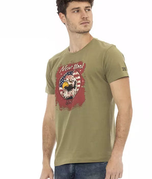Trussardi Action Green Cotton Men T-Shirt