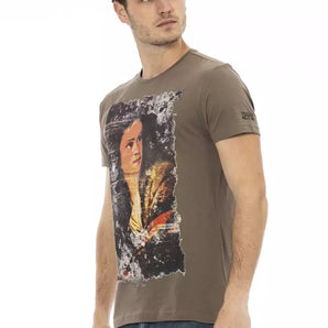 Camiseta Trussardi Action Elegant de mezcla de algodón marrón