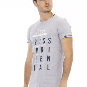 Trussardi Action Gray Cotton Men T-Shirt