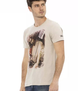 Trussardi Action Beige Cotton Men's T-Shirt