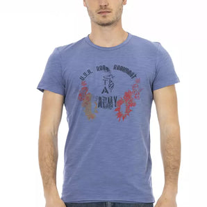 Trussardi Action Blue Cotton Men T-Shirt