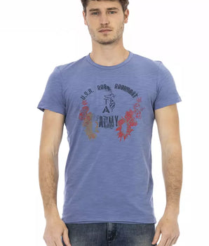 Trussardi Action Blue Cotton Men T-Shirt