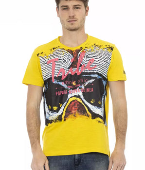 Trussardi Action Yellow Cotton Men T-Shirt