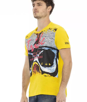 Trussardi Action Yellow Cotton Men T-Shirt
