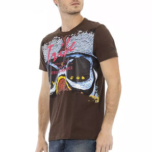 Trussardi Action Brown Cotton Men T-Shirt