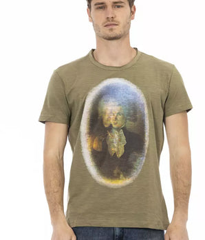 Trussardi Action Green Cotton Men T-Shirt