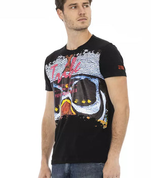 Trussardi Action Black Cotton Men T-Shirt