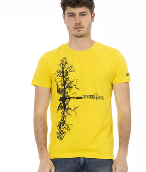 Trussardi Action Yellow Cotton Men's T-Shirt