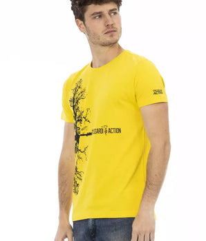 Trussardi Action Yellow Cotton Men's T-Shirt